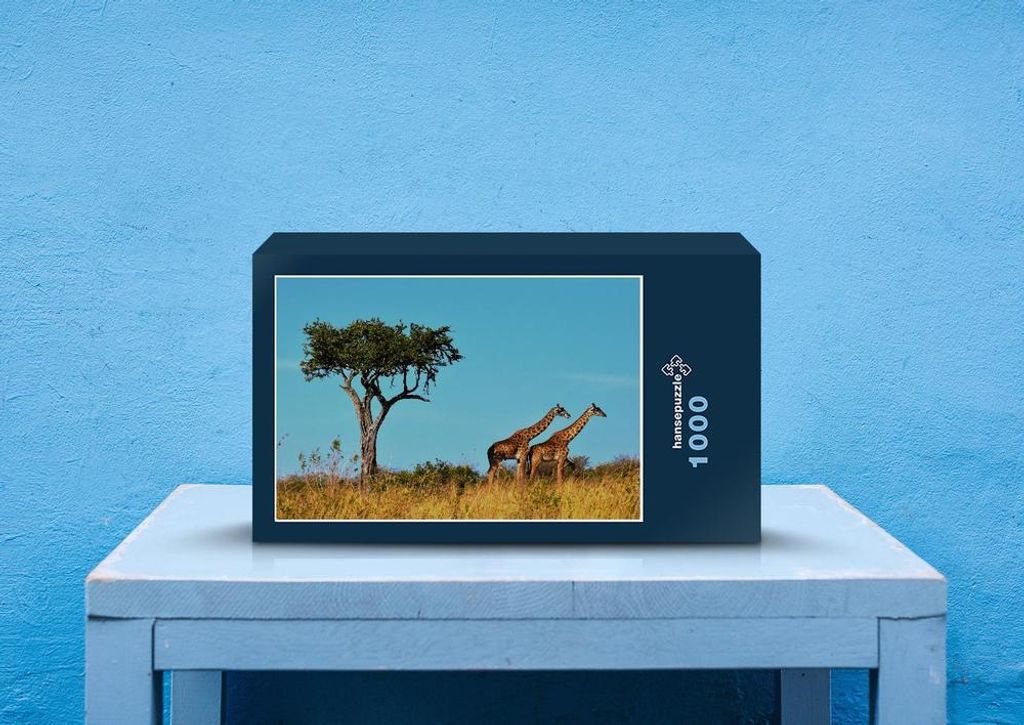 hansepuzzle 83812 - Giraffen Puzzle, 1000 Teile, Tierwelt, 60,0 x 46,0cm mit hochwertiger Aufbewahrung, Kartonbox und wiederverschließbarem Beutel