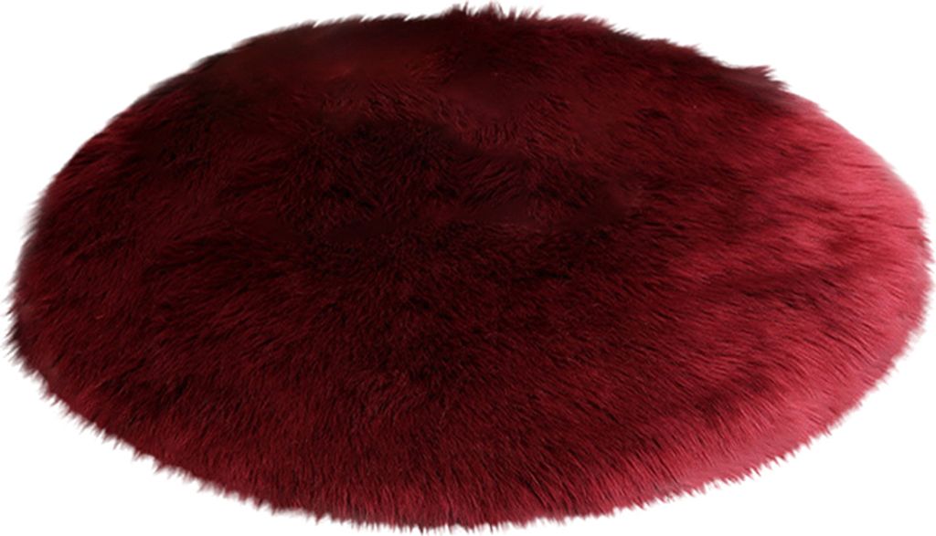 30/35/40/45 cm runde einfache flauschige Teppichpolster Teppich Schlafzimmer Mattenabdeckung Wohnheimdekoration-Weinrot ,Größen:35cm