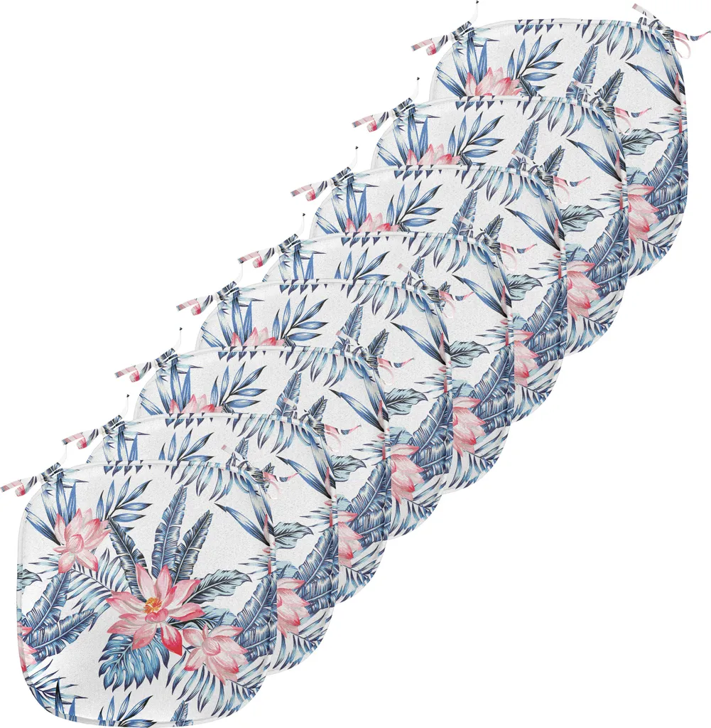 ABAKUHAUS Coussins de Chaise Tropicaux 40x40cm, Lot de 8 Orange et Bleu