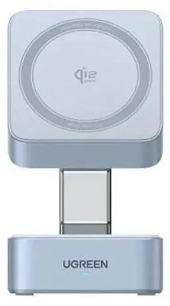 Chargeur sans fil magnétique 2-en-1 Ugreen Qi 25W Argent Taille Unique