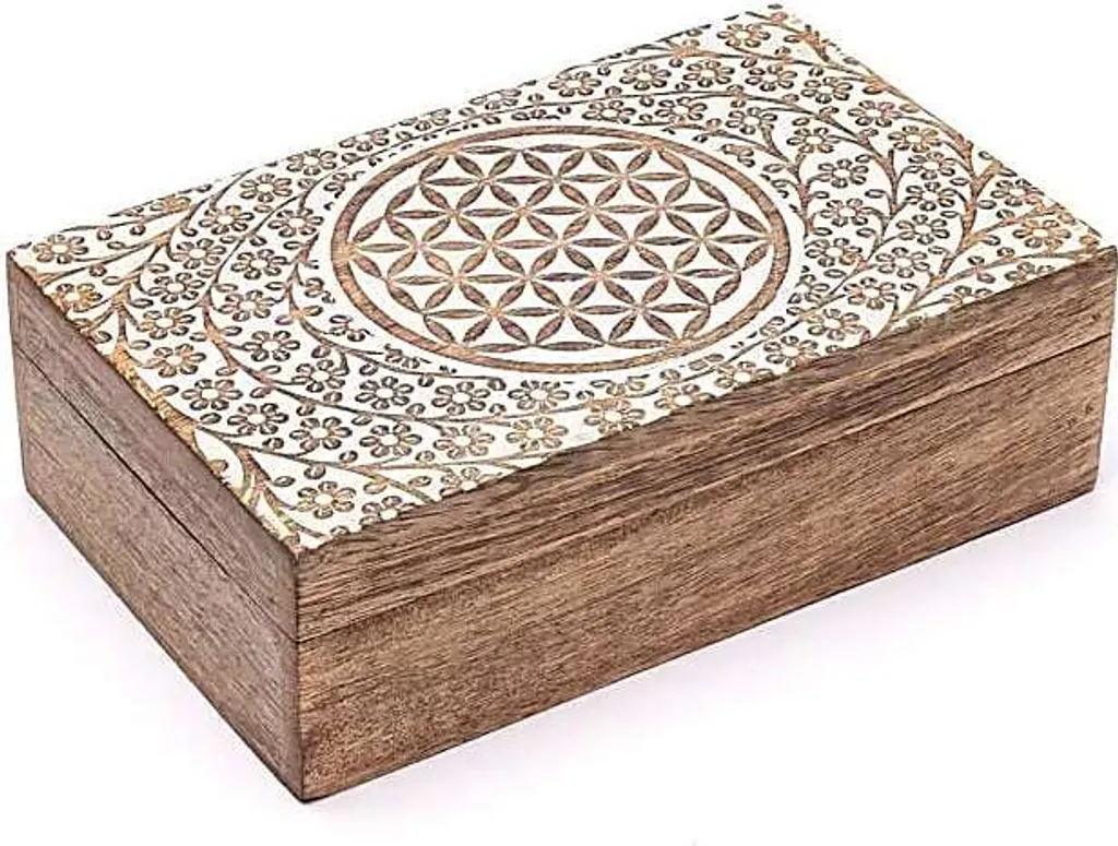 Boîte à Bijoux pour Méditation Fleur de Vie - Écrin de Rangement Zen
