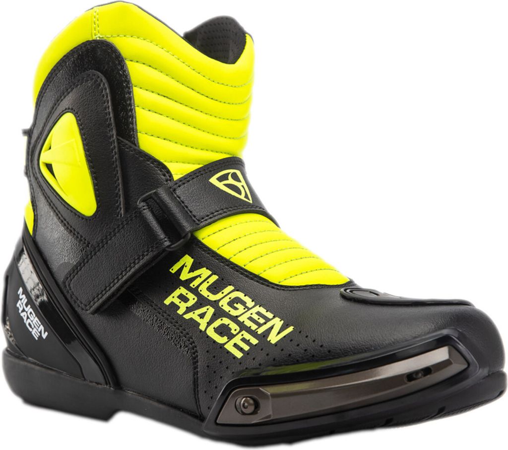 MUGENRACE Hurry perforierte Motorrad Stiefel, schwarz/neon-gelb, 39
