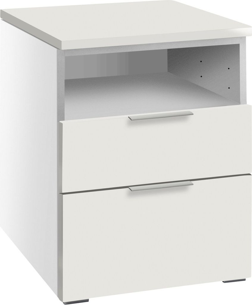 Hasena Dowe Nachttisch mit 3 Schubladen (gedämpfter Selbsteinzug) Weiß Anthrazit