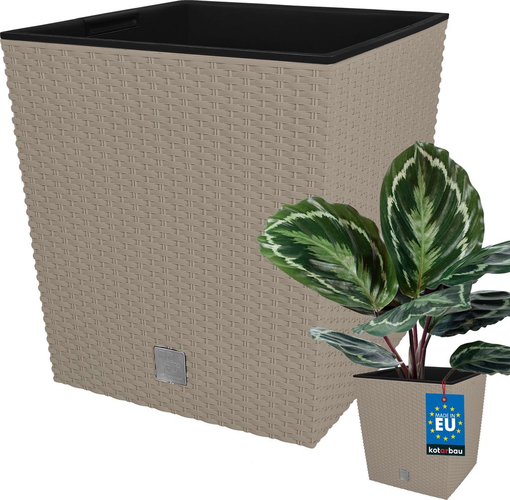 KOTARBAU Blumentopf 260 mm Übertopf mit Innentopf für Pflanzenzucht Mocca