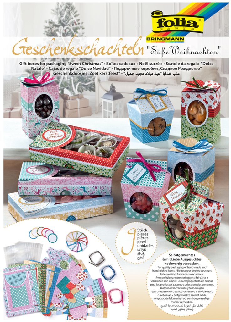 folia Geschenk-Schachteln "Süßes Verpacken" Weihnachten