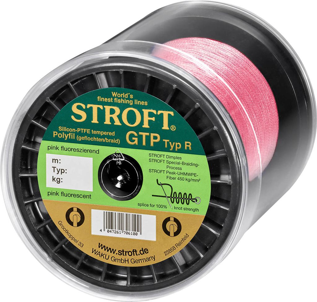 Schnur STROFT GTP Typ R Geflochtene 1000m pink fluor R3-0,200mm-7kg