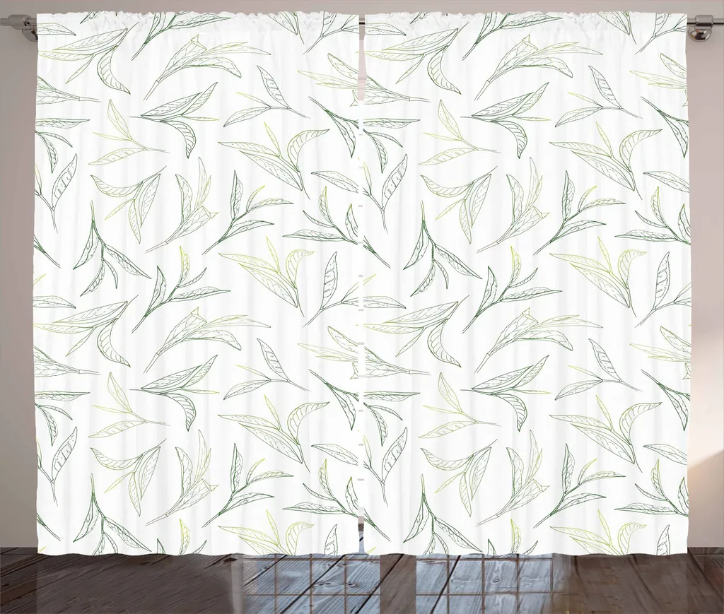 Tenda Foglie di Tè ABAKUHAUS 280x175 | Tenda Moderna Rustica Verde
