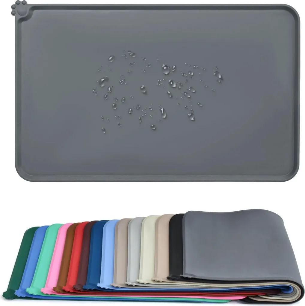 Tapis pour animaux domestiques en silicone étanche et antidérapant L