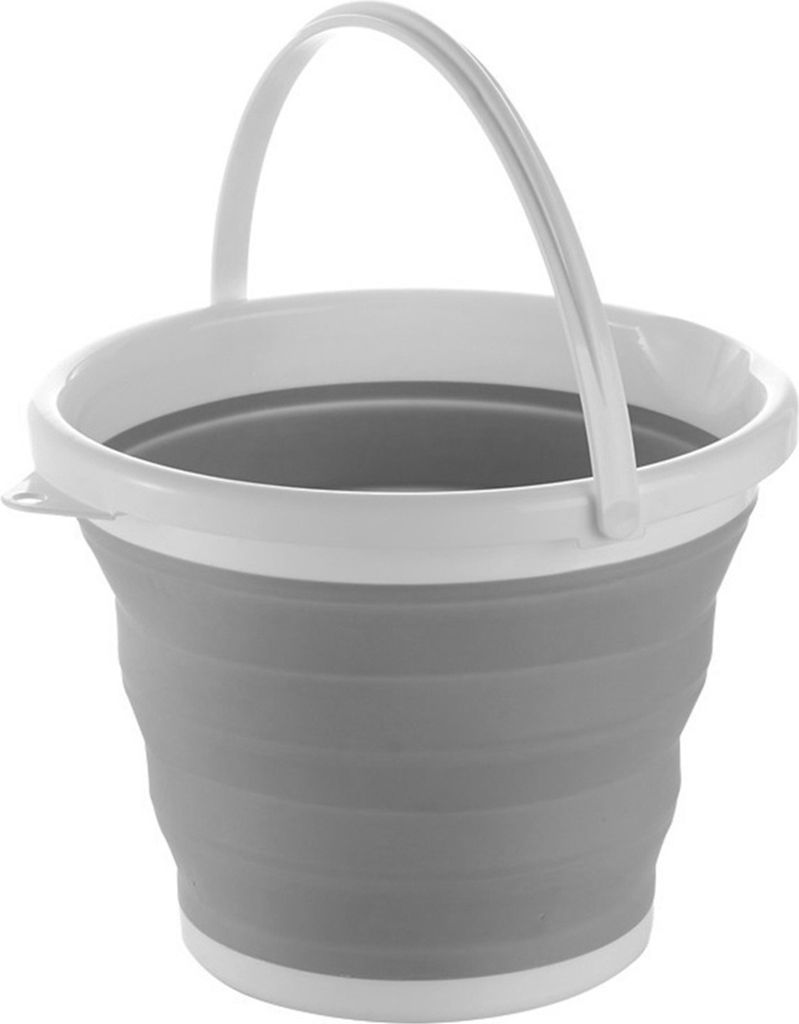 APT AG659 Skládací silikonový kbelík 5 l - šedý Obrázek produktu 2