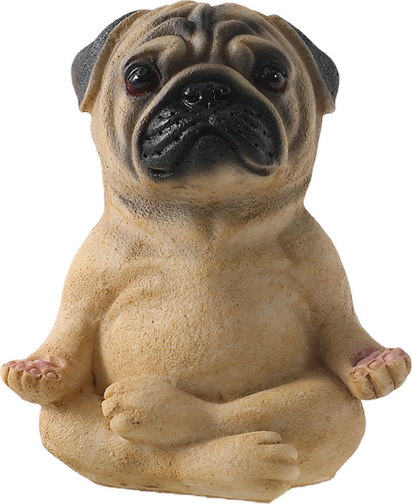 Meditierender Hund, Figur aus Kunstharz, Französische Bulldogge, Yoga-Welpe, Tierskulptur, Dekoration für Zuhause, Büro, Schreibtisch, Garten, O...