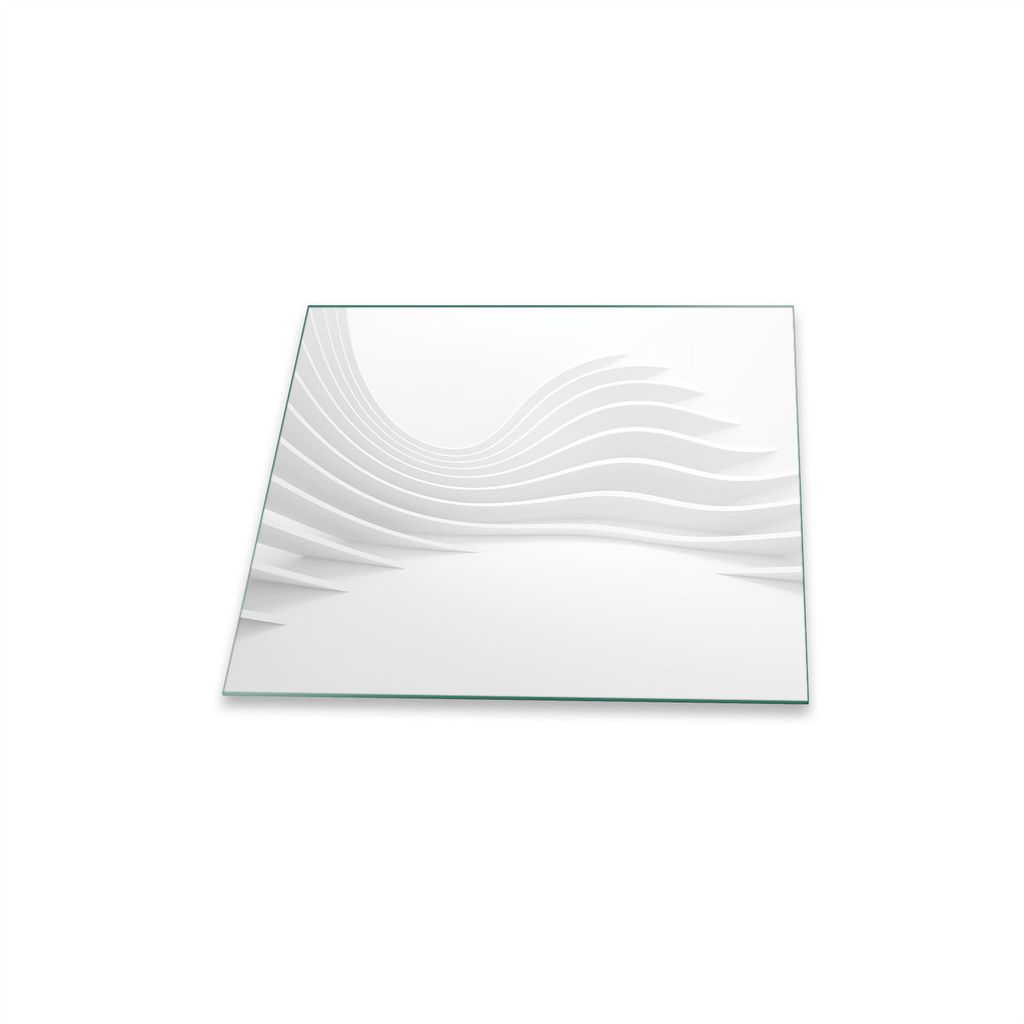 Herdabdeckplatte Glaskeramik 1 teilig 60x52 Abstrakt Weiß Abdeckung Glas Spritzschutz