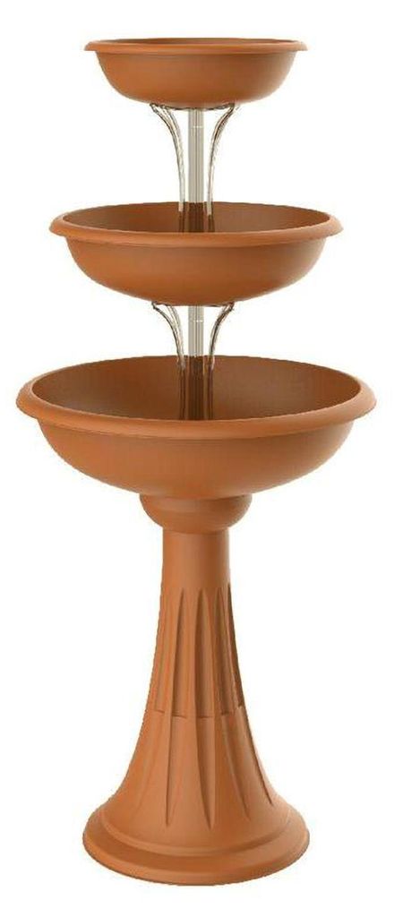 Trevy - Vertikaler Springbrunnen-Pflanzer. Pflanzgeføø før Arrangements im Freien. Fassungsvermøgen 29,2L. Farbe Terrakotta. Hergestellt in Ita...