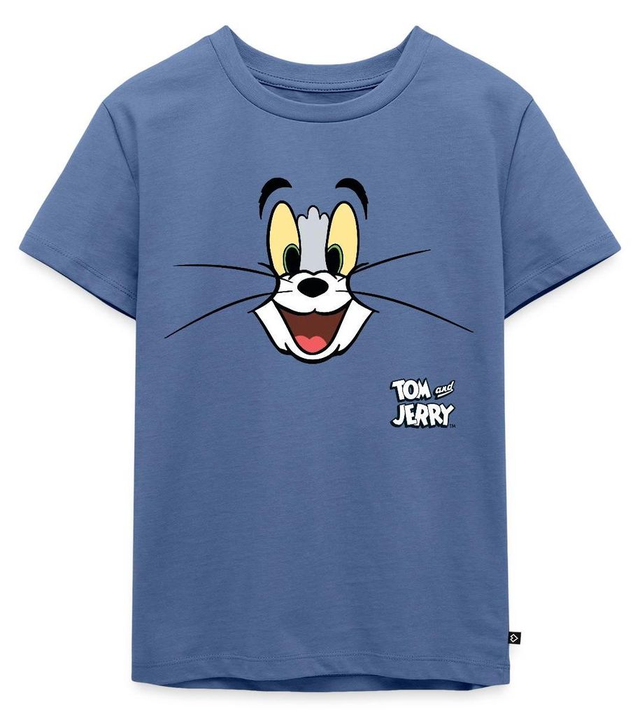 Spreadshirt Tom Und Jerry Karneval Partner-Kostüm Tom Kinder Premium T-Shirt, 110/116 (4 Jahre), Taubenblau