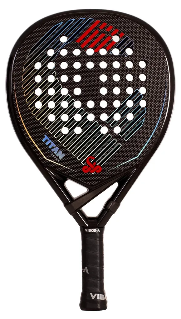 Vibor-a Titan 3k : Raquette Padel en Carbone 3k avec Contrôle Précis Noir