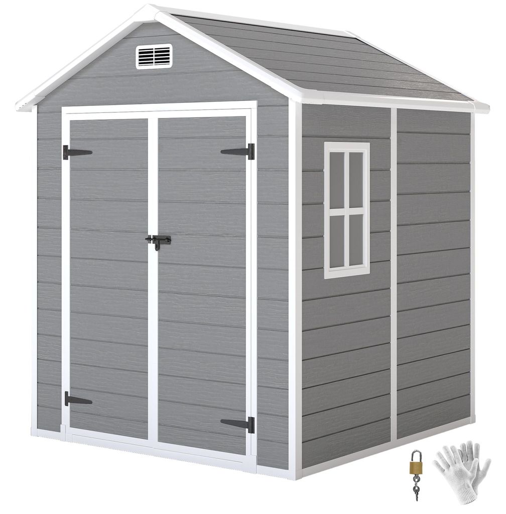 Outsunny Gerätehaus 2,4m², Gartenhaus mit Satteldach, 182 x Produktbild 