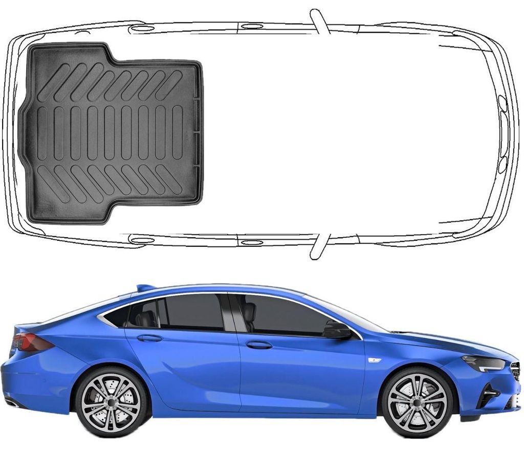 Trimak Kofferraumwanne kompatibel mit Opel Insignia B Sedan Limousine (2017–2022) Kofferraummatte