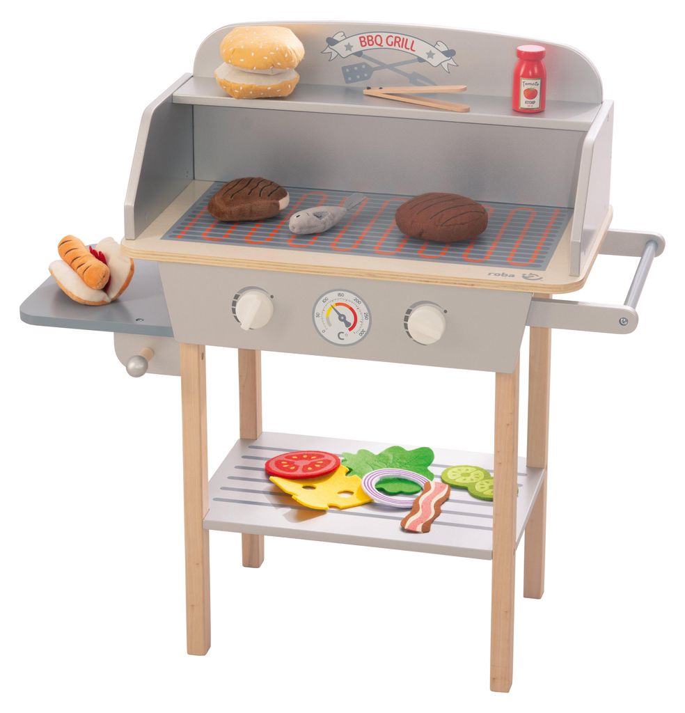 roba BBQ Grill aus Holz, mit 14-teiligem Stoffzubehör, Produktbild 