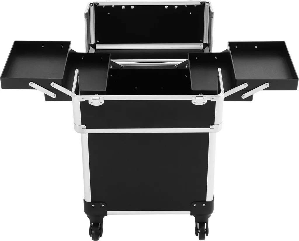 Carrello Make-up Moderno Nero - Portatile, Elegante e Ultra Resistente