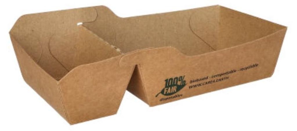 80 Pommes-Frites-Trays, Pappe "pure" 2-geteilt 3,5 cm x 7 Produktbild 