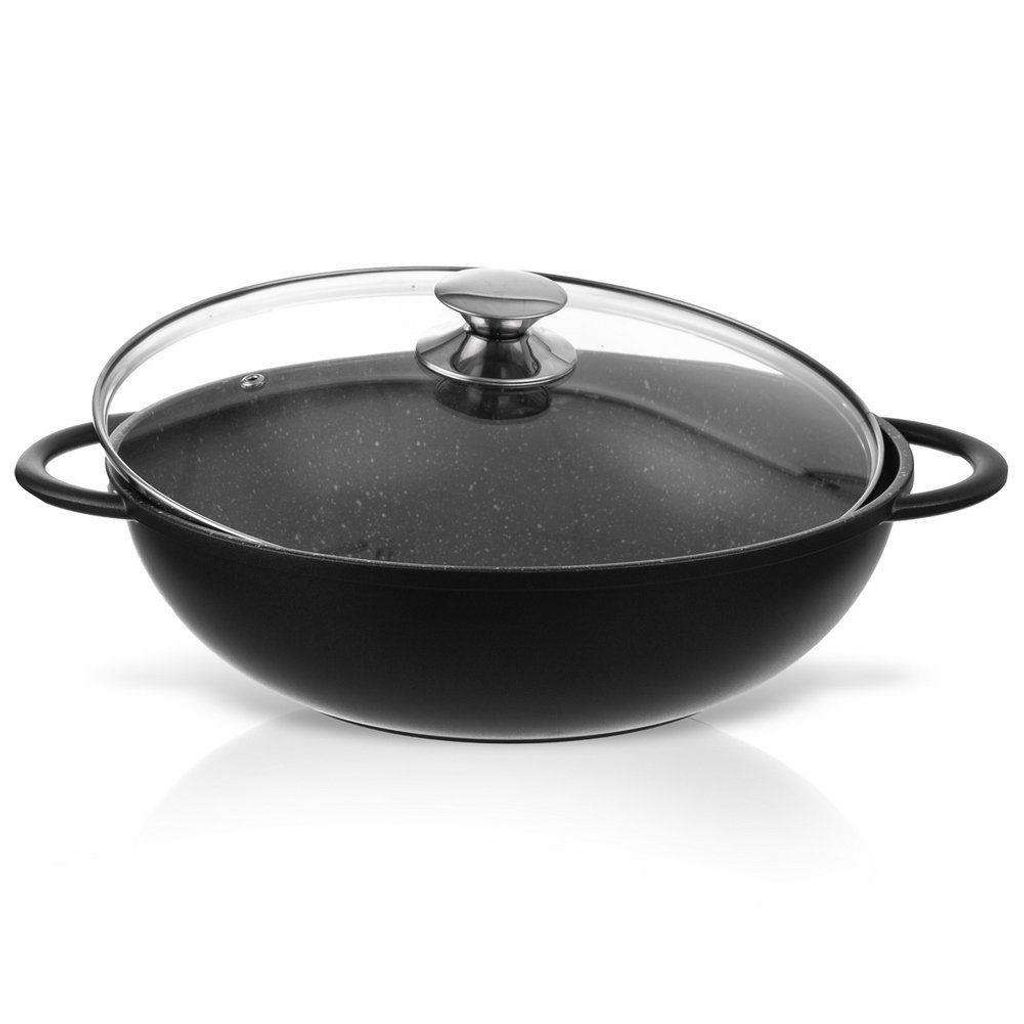 ORION Bratpfanne WOK 32 cm mit Granitbeschichtung Kochtopf GRANDE