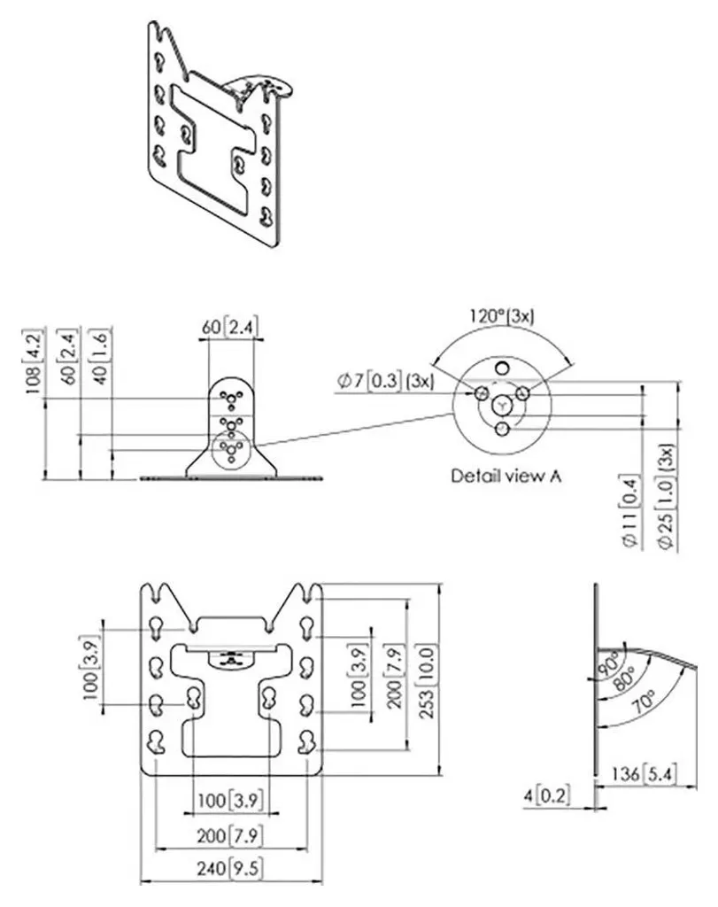 Interface PFI 3045 pour fixer un écran VESA 200x200 sur support mural - 4