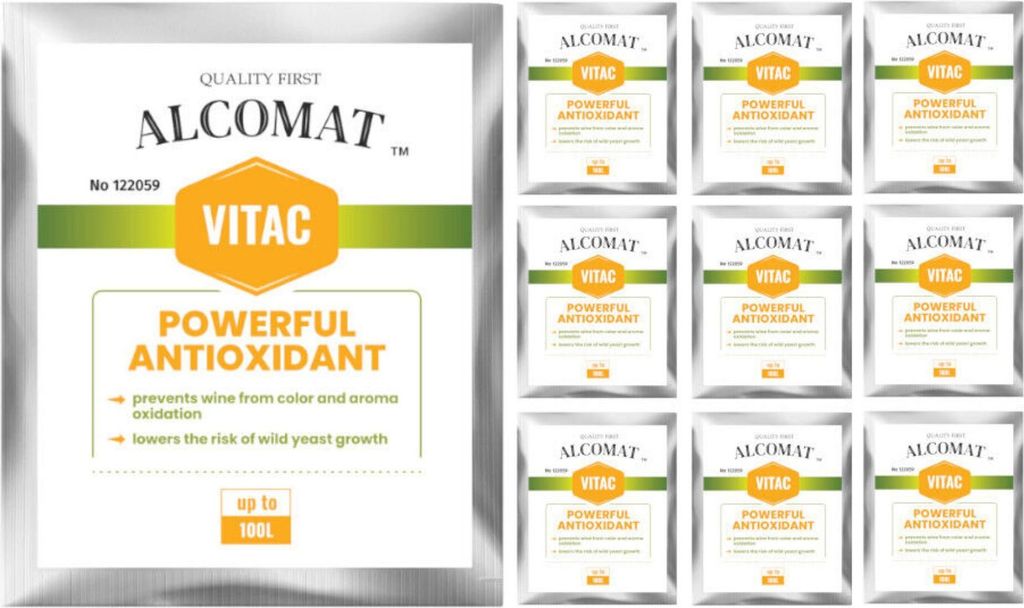 Alcomat VITAC 10x 10g Vitamin C Ascorbinsäure - Reines Antioxidans für die Weinherstellung, Farb- und Aromastabilisierung