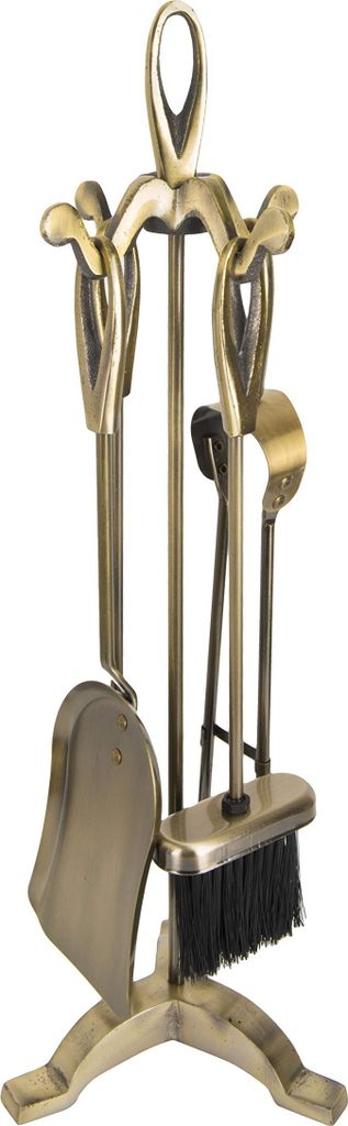 ADGO Ofengeschirr Kamin Antique, Kaminzubehör Set Retro, Kaminbesteck 5-teilig