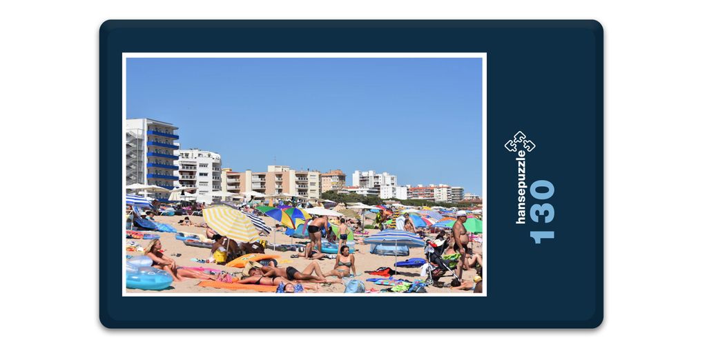 hansepuzzle 17751 - Am Strand Puzzle, 130 Teile, Menschen, 28,7 x 20,0cm mit hochwertiger Aufbewahrung, Kartonbox und wiederverschließbarem Beutel