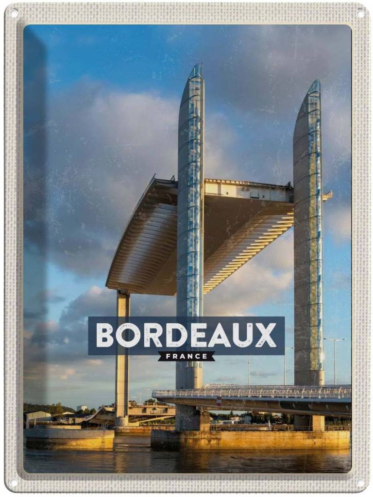 vianmo Blechschild 40x30 cm Bordeaux France Hubbrücke Tourismus Bildmotiv Reisemotiv Abenteuer Reisen Urlaub