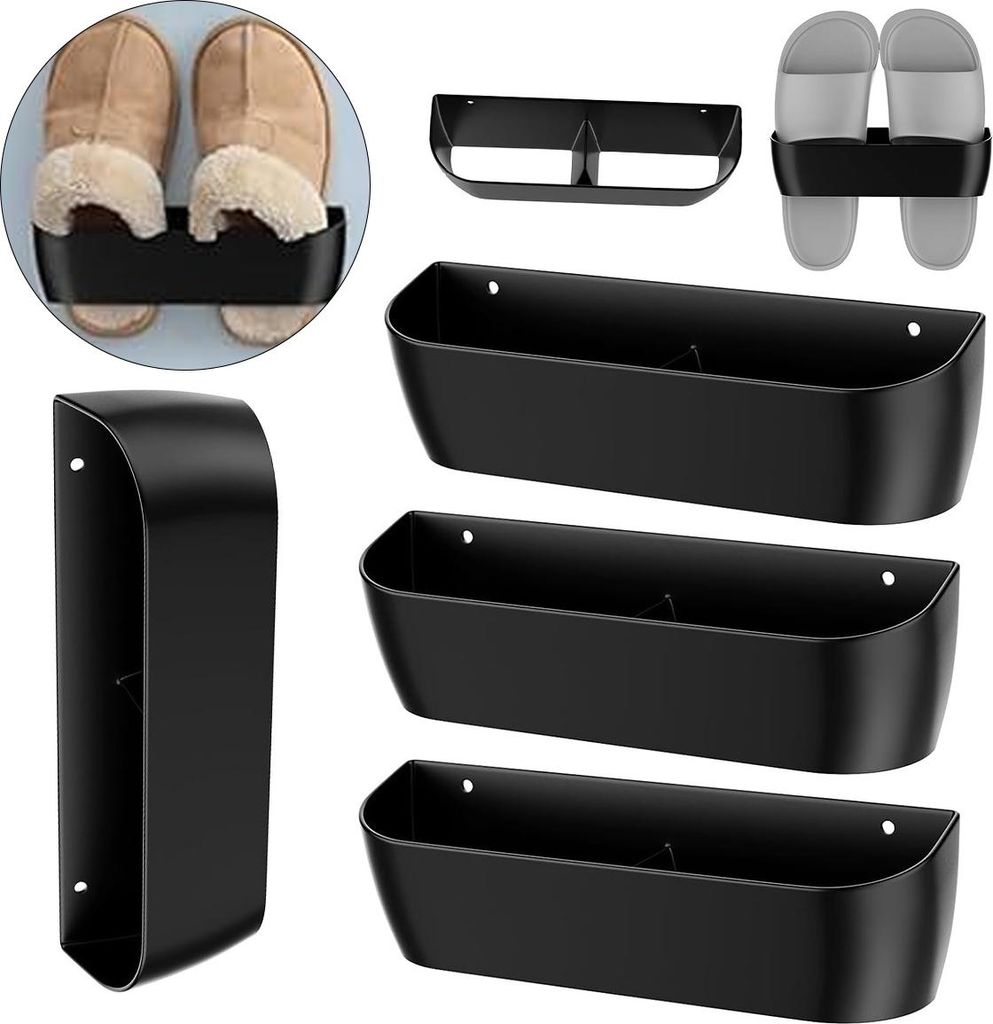 4er Set vertikaler Wand-Schuhregal, 4 Ebenen, PP Material, platzsparend, tragbar, für Camper, Wohnmobil, Single-Wohnungen, einfache Montage