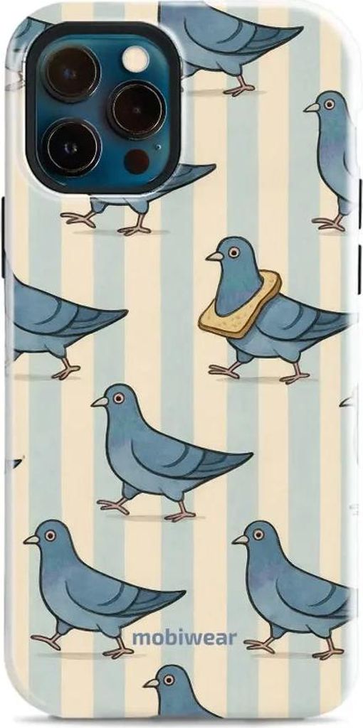 Handyhülle für iPhone 12 Pro, Mobiwear Elite Pro, Blaue Tauben