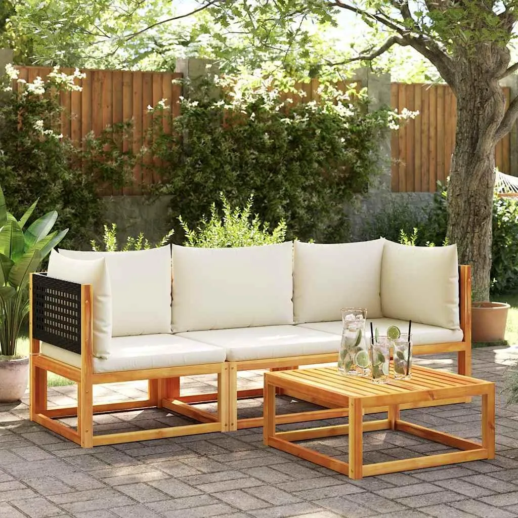vidaXL Set Divani da Giardino 2 pz con Cuscini in Massello di