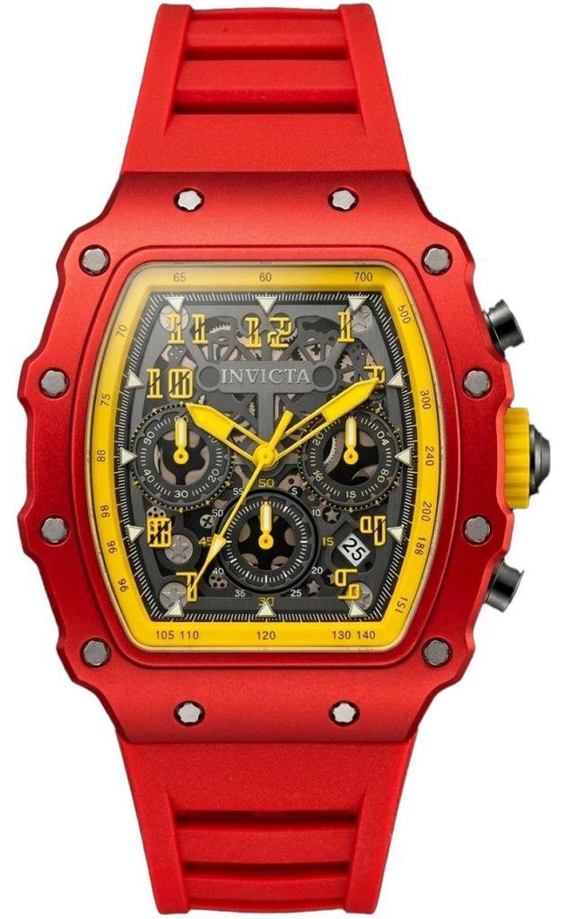 Invicta Racing 69737 Herrenarmbanduhr - Quartz Uhrwerk - Acryl mit Silbernem Zifferblatt - 44 mm