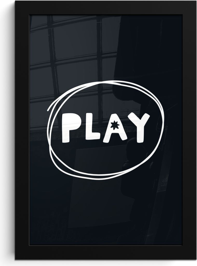 MuchoWow MuchoWow Gerahmtes Poster Zitate - Spielen - Schwarz - Weiß - Jungen - Mädchen - Baby 20x30 cm - Poster mit zchwarzem Bilderrahmen -...