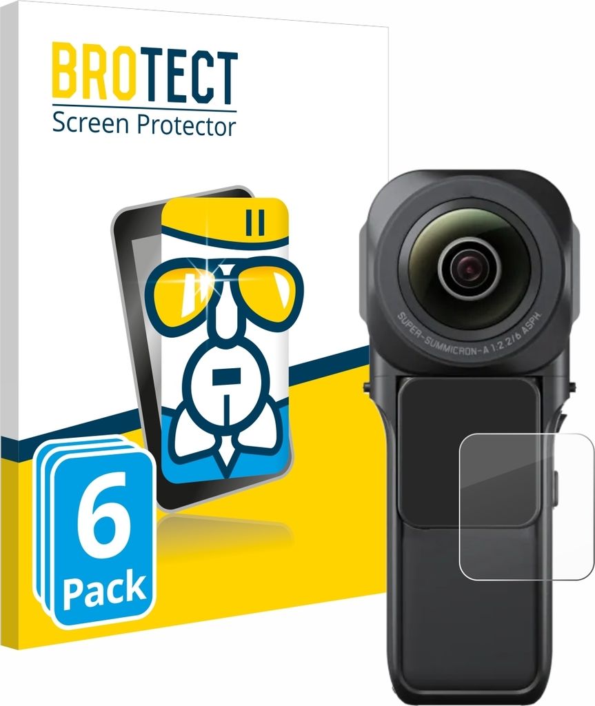 6x BROTECT Schutzglas für Insta360 One RS 1-Zoll 360 Schutzfolie Panzer Folie Glas Display Schutz klar