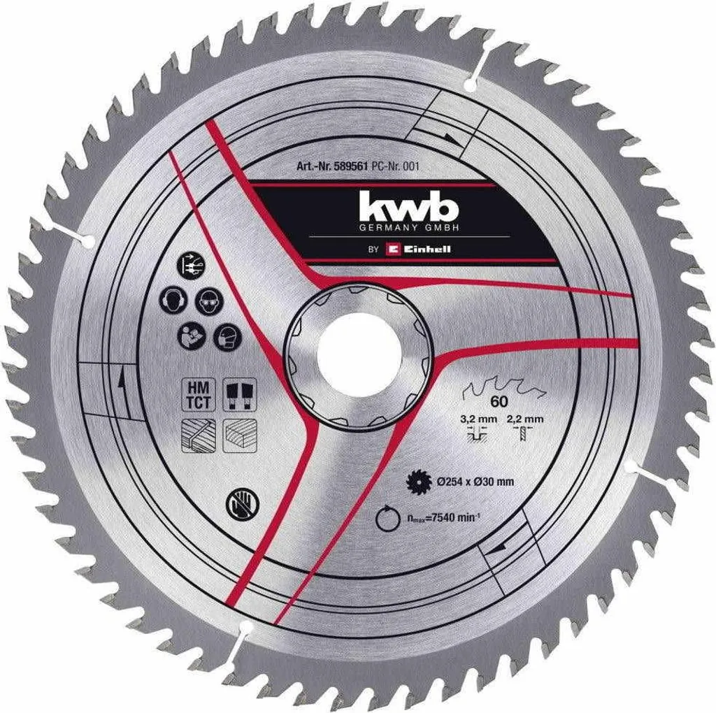 Lame de scie 254x30 mm 60 dents idéale pour meubles et agencements bois