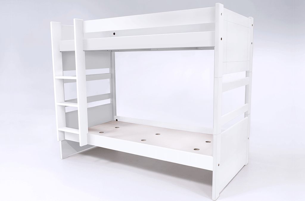 Etagenbett 2 Sitzer 90x190 teilbar Holz Duo - Weiß