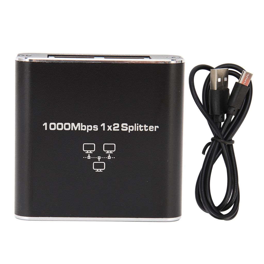 1000Mbps Ethernet Kabel Splitter – 1 auf 2 RJ45 Netzwerk Splitter, Kompatibel mit Cat5, Cat5e, Cat6, Cat7 für Zwei Geräte