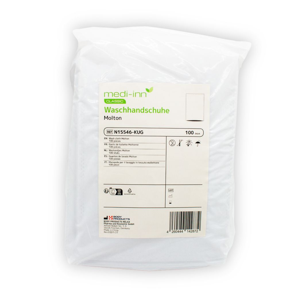 Medi-Inn Einmal Waschhandschuhe Molton weiß, 16 x 100 Produktbild 3