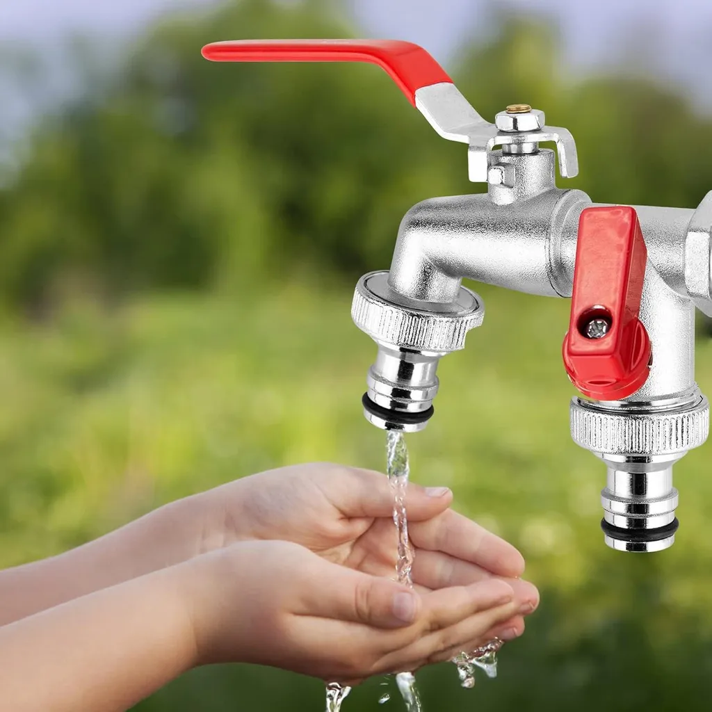 Robinet extérieur double bec pour arrosage et jardinage laiton antigel