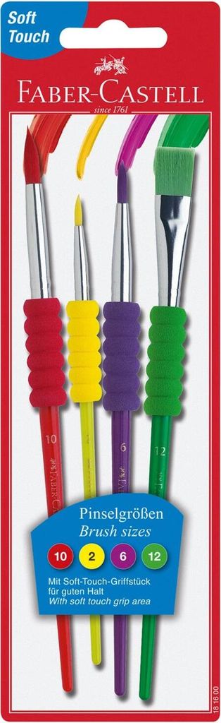 FABER-CASTELL sada 4 kefiek s mäkkou rukoväťou BK Obrázok produktu 