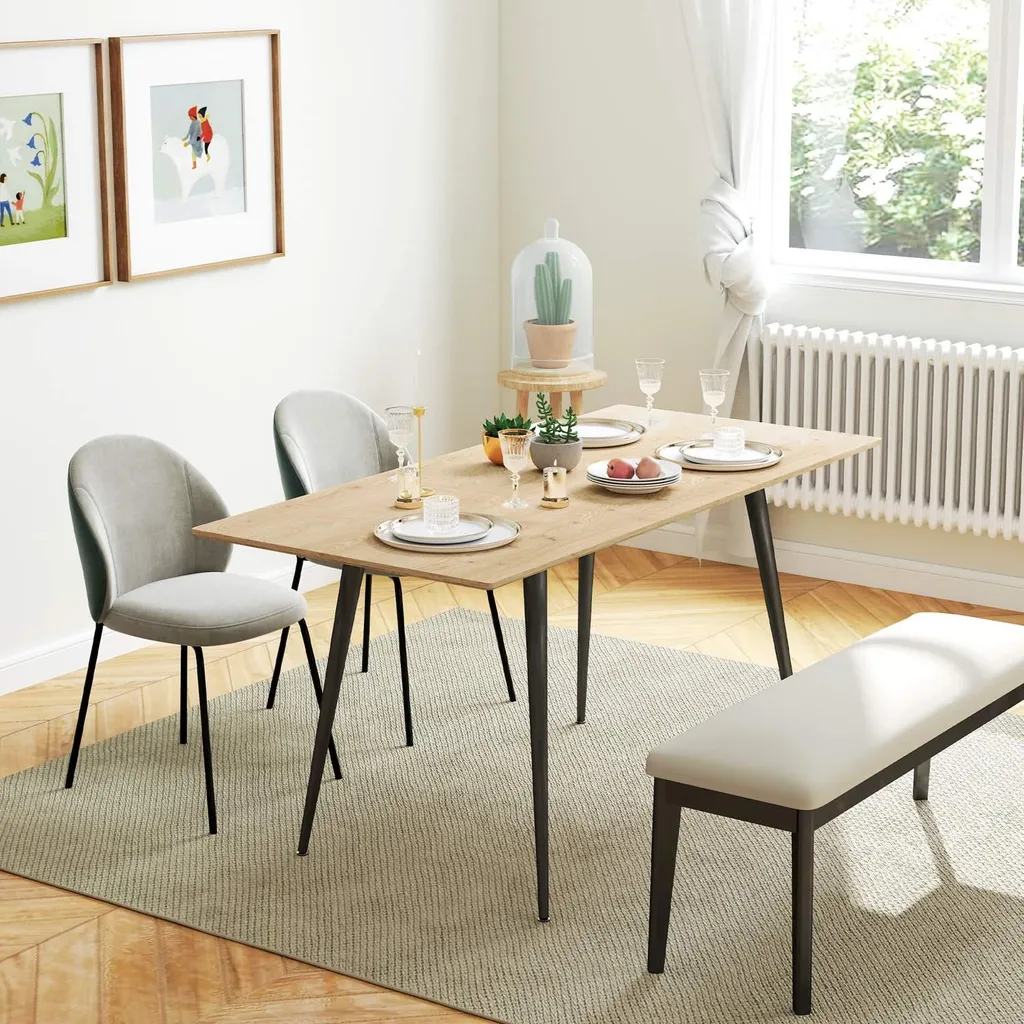 Grande table à manger extensible stable et robuste, bois et métal - 2