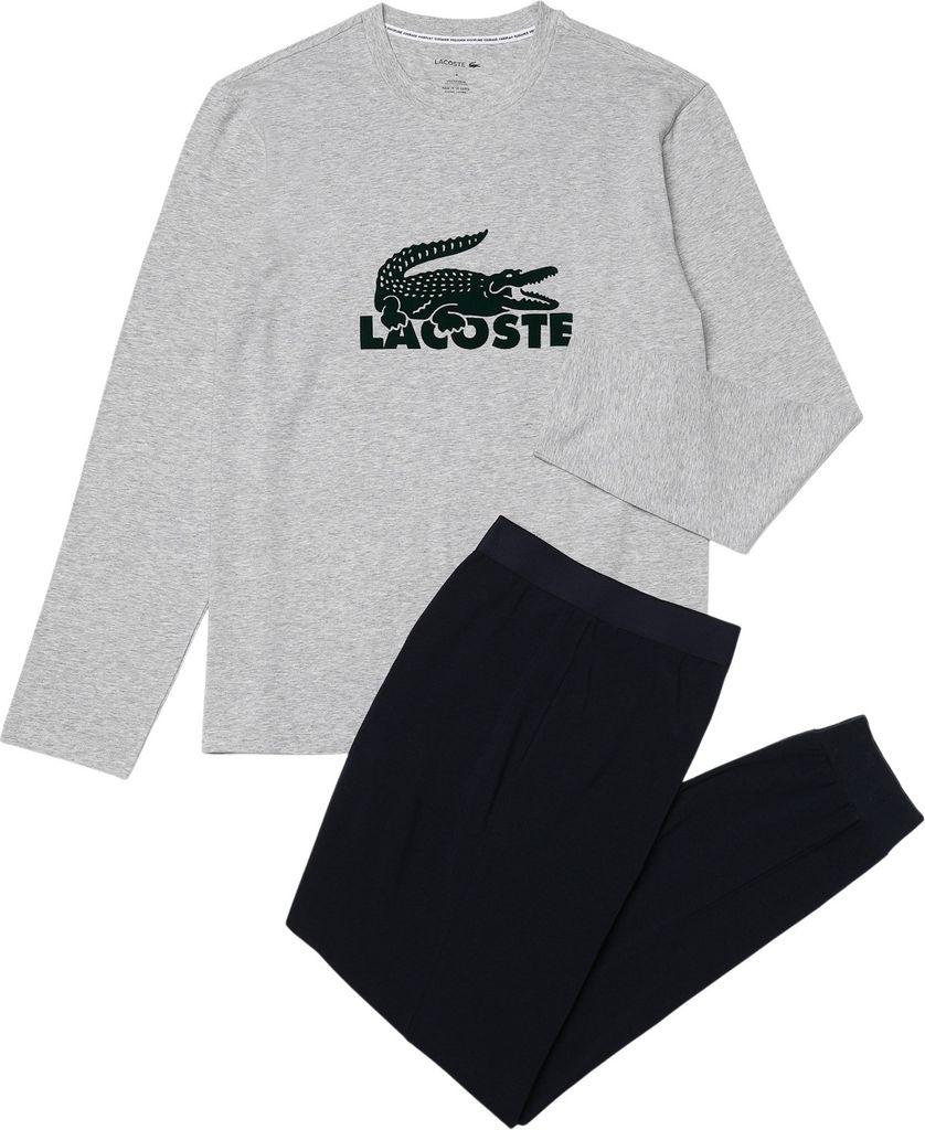 Lacoste Schlafanzug Pyjama-Set lang mit Samt-Logo aus Produktbild 