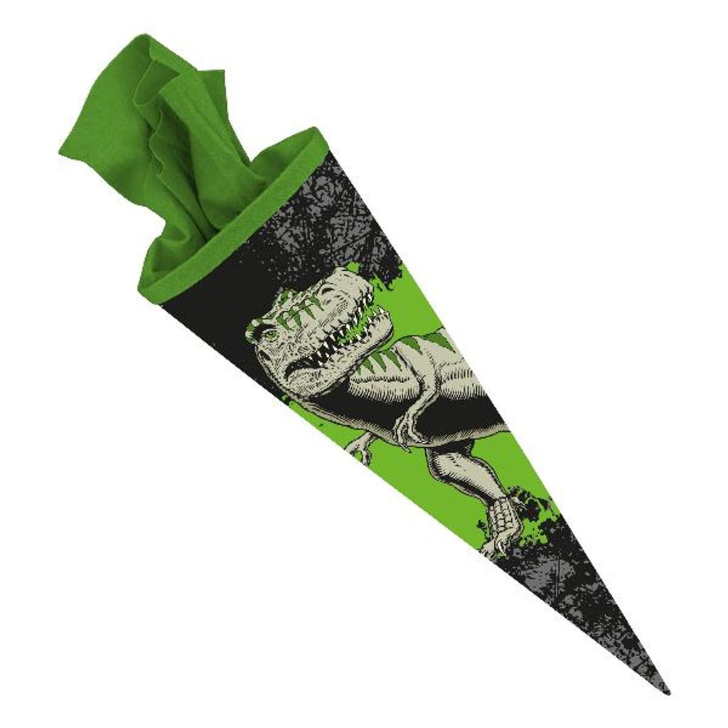 itenga Schultüte Zuckertüte 70 cm T-Rex Filzverschluss grün