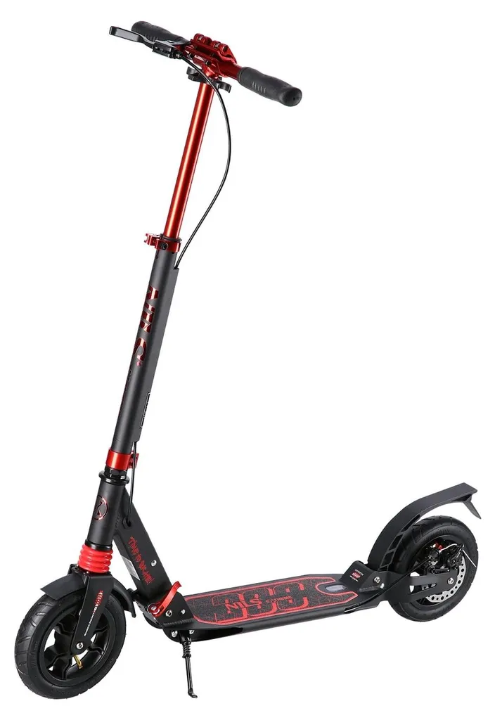 Trottinette Ergonomique Noire et Rouge - Fini le Mal de Dos au Guidon