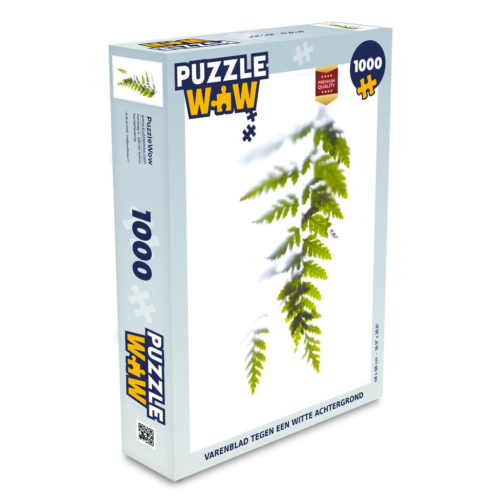 MuchoWow Puzzle 1000 Teile Farnblatt vor einem weißen Hintergrund - Spielzeug - Alt und Jung - Spiele - Puzzeln