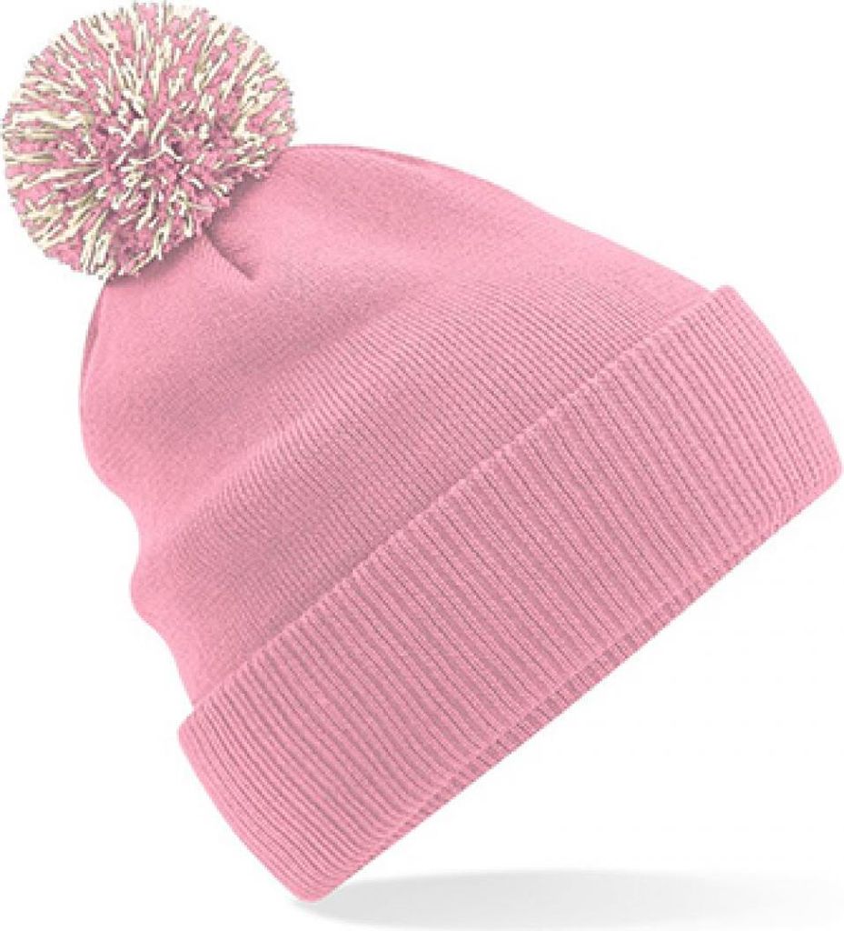 Beechfield B450 | Snowstar Beanie Wintermütze - Farbe: Dusky Pink/Off White - Größe: One Size