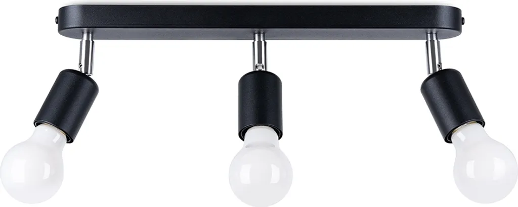 PLAFON SORENO 3 E27 Lampada da soffitto nera LUMILO