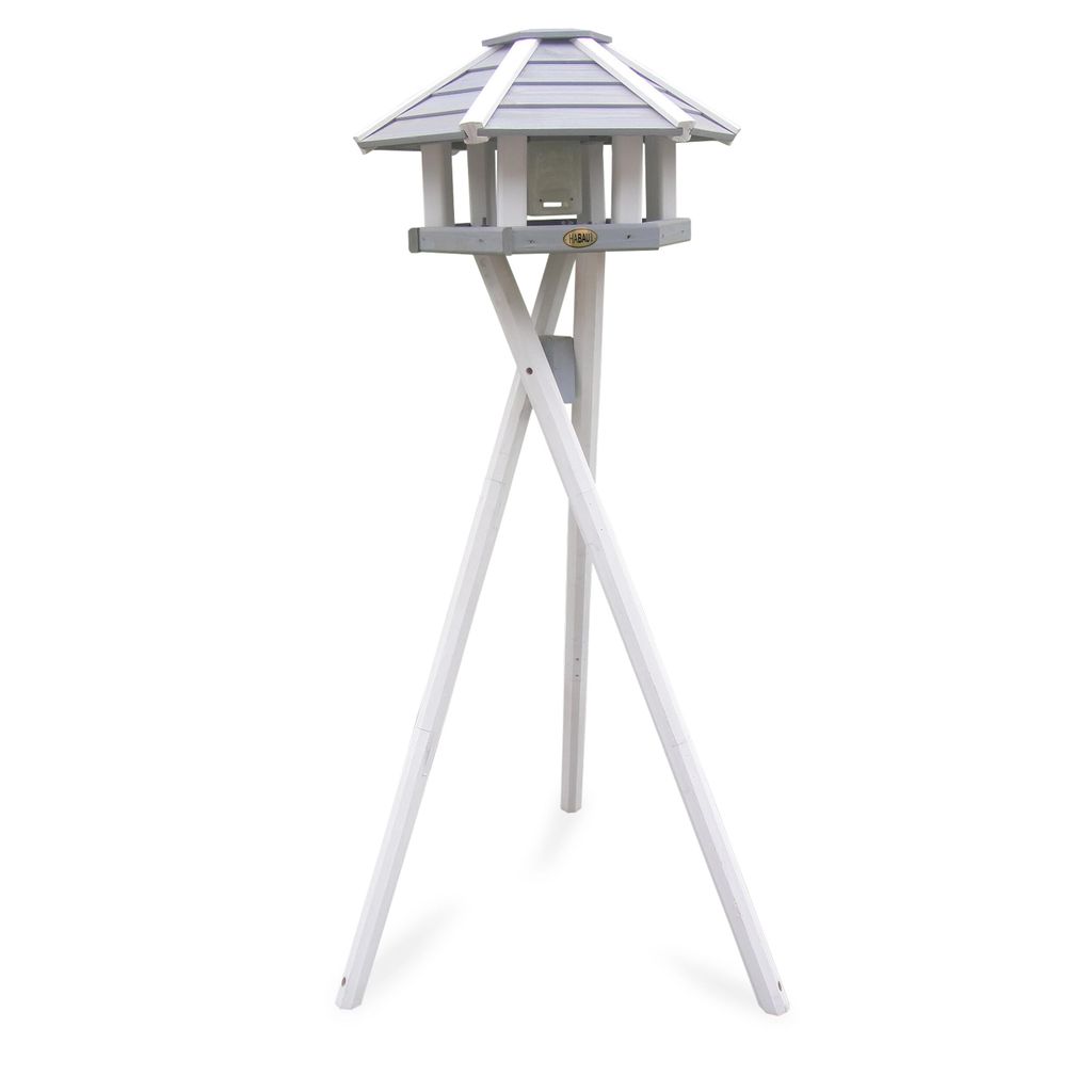 HABAU 2518 Vogelhaus Ottawa mit Silo und Ständer, grau-weiß Produktbild 