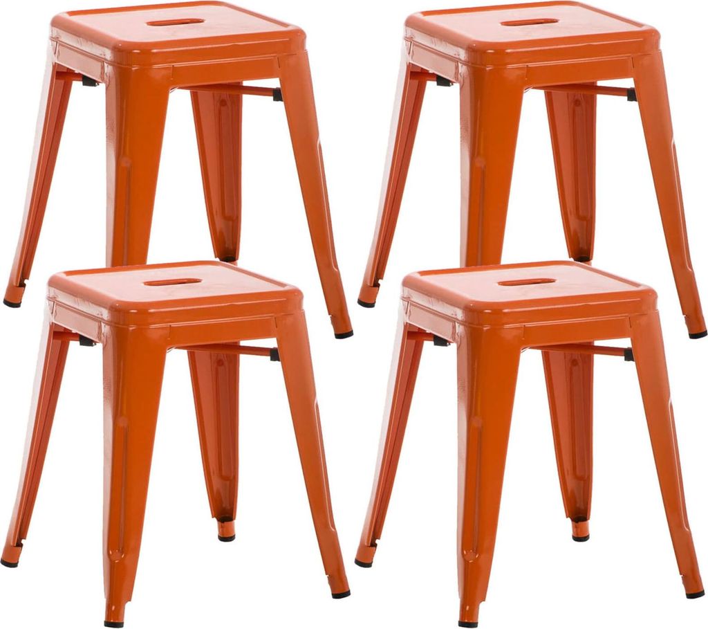 Set di 4 sgabelli CLP Armin in metallo arancione Immagine del prodotto 